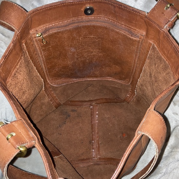 Coach Brown Leather Tote Bag vintage hobo XL duffle purse 4082 brown large - Picture 13 of 16
